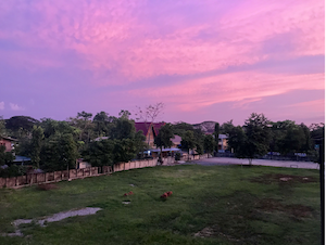 sunset glow after a heavy rain